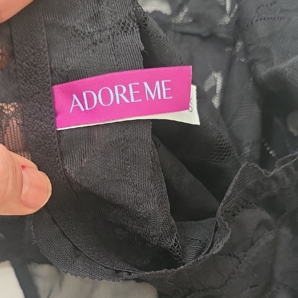 Adore Me Black Lace Halter Teddy - Picture 2 of 5